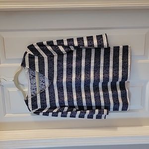 Chicos zenergy blue and white stripe with sequins 3/4 sleeve medium